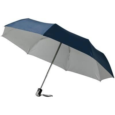 5 SECTION AUTO OPEN & CLOSE UMBRELLA in Navy & Silver