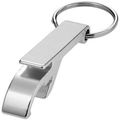 BOTTLE AND CAN OPENER KEYRING CHAIN in Silver