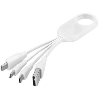 THE TROUP 4-IN-1 CHARGER CABLE with Type - C in White Solid