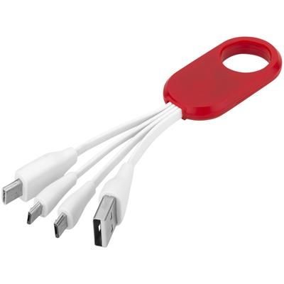 THE TROUP 4-IN-1 CHARGER CABLE with Type - C in Red