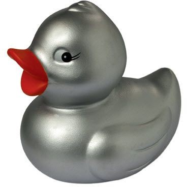 SILVER RUBBER DUCK