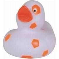 SPOTTED RUBBER DUCK in White & Orange