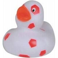 SPOTTED RUBBER DUCK in White & Red