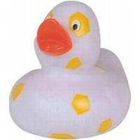 SPOTTED RUBBER DUCK in White & Yellow