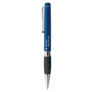 TETHYS GRIP SILVER RETRACTABLE PLASTIC BALL PEN in Light Blue