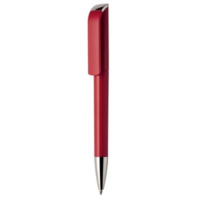 TAG EXTRA SILVER TWIST ACTION PLASTIC BALL PEN in Solid Red with Silver Nose Cone