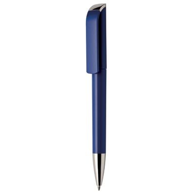 TAG EXTRA SILVER TWIST ACTION PLASTIC BALL PEN in Solid Dark Blue with Silver Nose Cone