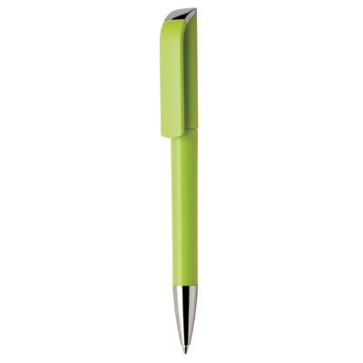 TAG EXTRA SILVER TWIST ACTION PLASTIC BALL PEN in Solid Pale Green with Silver Nose Cone