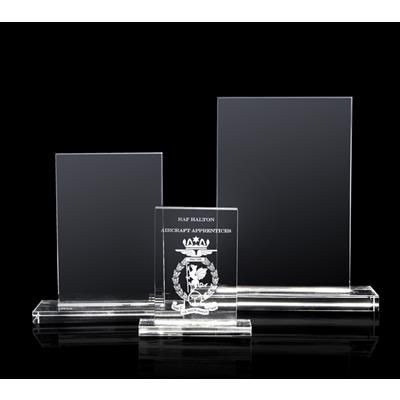 LARGE OPTICAL CRYSTAL RECTANGULAR TROPHY AWARD CUBE BLOCK