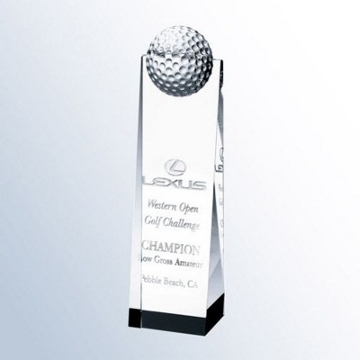 OPTICAL CRYSTAL GLASS GOLF BALL TOWER AWARD