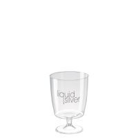 PLASTIC STEMMED WINE GLASS in Clear Transparent