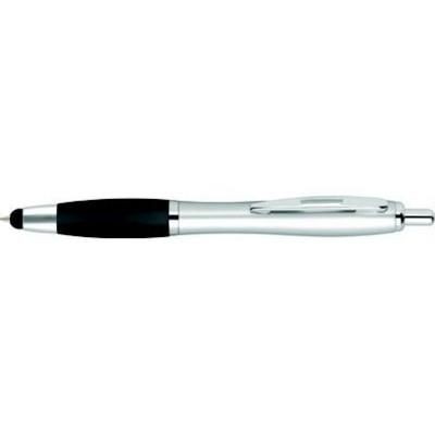 CONTOUR TOUCH BALL PEN in Silver with Black Grip