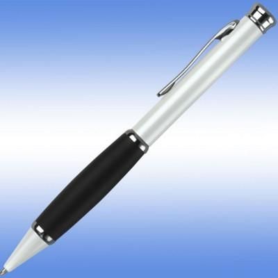 CASTILE BALL PEN in White with Black Grip & Silver Trim