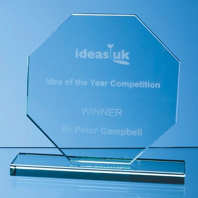 15CM JADE GLASS OCTAGON AWARD