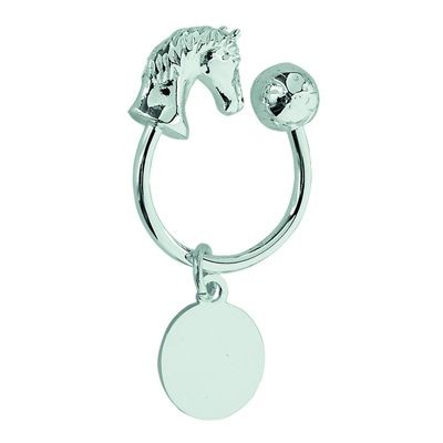 PEGASUS HORSE METAL KEYRING in Silver