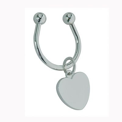 HEART METAL KEYRING in Silver