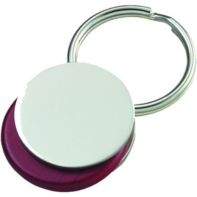 ROUND SATIN METAL & RESIN KEYRING