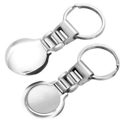 ROUND METAL KEYRING in Satin & Shiny Silver Finish