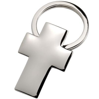 CROSS SILVER CHROME METAL KEYRING