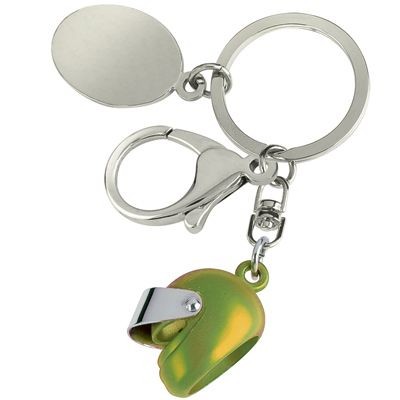 SMALL MOTOR BICYCLE HELMET METAL KEYRING in Yellow