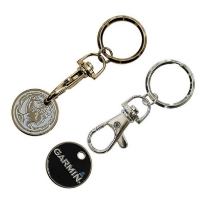 ENAMELLED TROLLEY COIN KEYRING