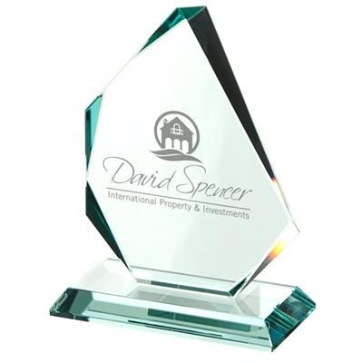 MEDIUM JADE GREEN TROPHY AWARD PRISM