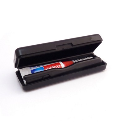 TRAVEL TOOTHBRUSH & TOOTHPASTE in Black