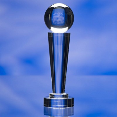 GLASS SPHERE COLUMN AWARD TROPHY