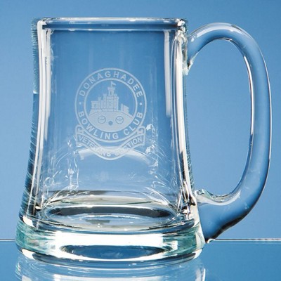 LARGE ALEMAN GLASS BEER TANKARD