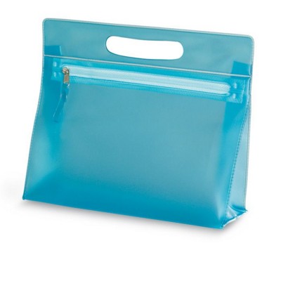 CLEAR TRANSPARENT LADIES COSMETICS VANITY BAG in Blue