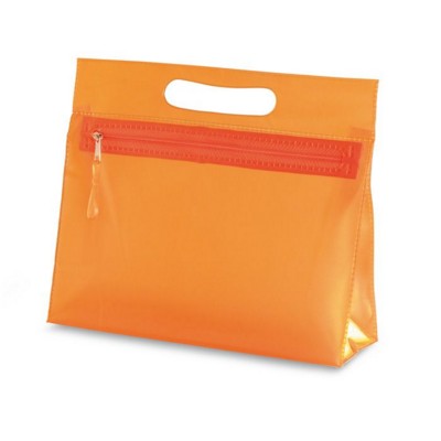 CLEAR TRANSPARENT LADIES COSMETICS VANITY BAG in Orange