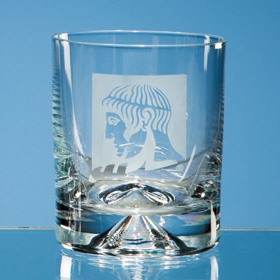 DIMPLE BASE OLD FASHIONED WHISKY TUMBLER GLASS