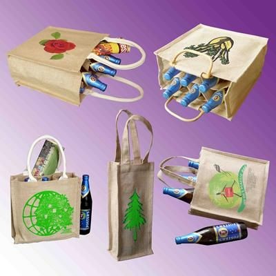 TATTON JUTE DOUBLE BOTTLE BAG