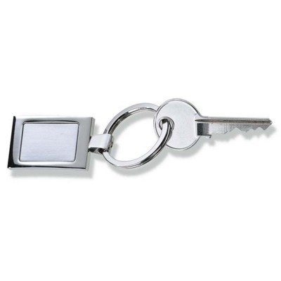 LUXURY METAL RECTANGULAR KEYRING in Silver