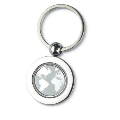 GLOBE METAL KEYRING in Silver