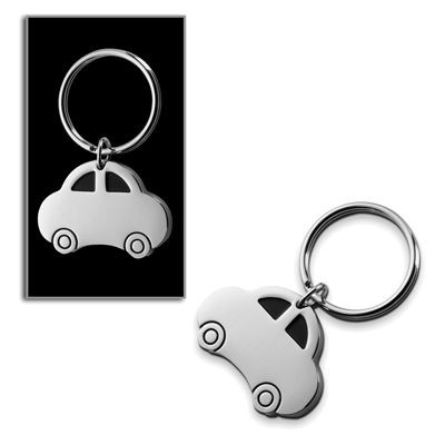 SILVER CHROME METAL CAR KEYRING