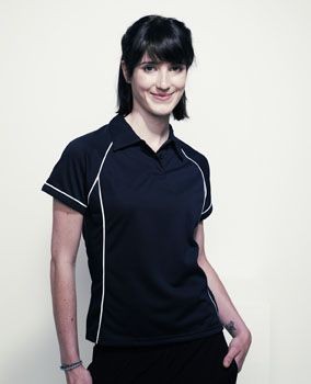 FINDEN & HALES LADIES PERFORMANCE PIPED POLO SHIRT