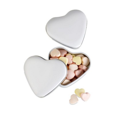 HEART SHAPE SWEETS TIN in White