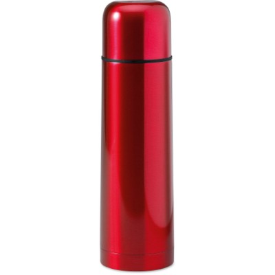 STAINLESS STEEL METAL THERMAL INSULATED INSULATING VACUUM FLASK in Red