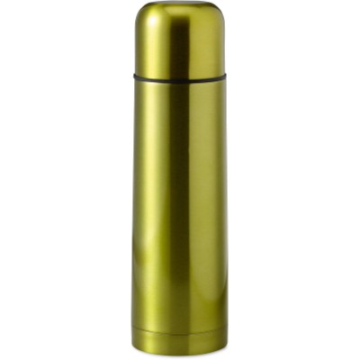 STAINLESS STEEL METAL THERMAL INSULATED INSULATING VACUUM FLASK in Lime Green