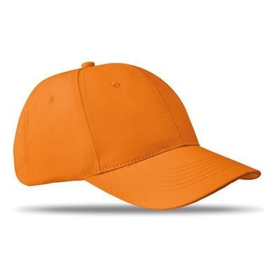 6 PANEL STRUCTURED CAP in Orange