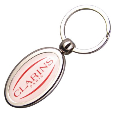 OVAL ZINC ALLOY DOMED KEYRING