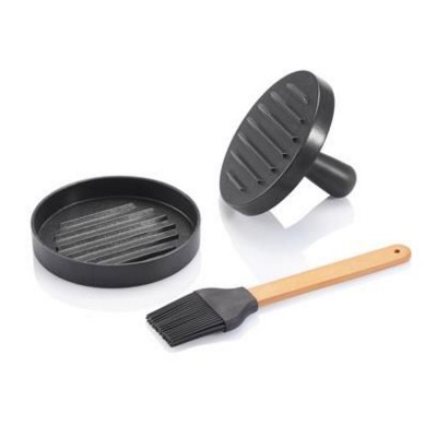 BBQ BARBECUE SET with Hamburger Press & Brush