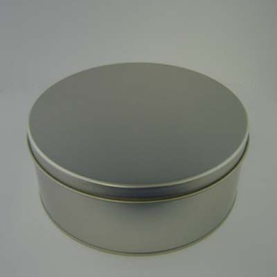 ROUND SWEETS TIN in Matt Silver