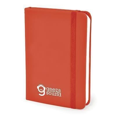 A7 MOLE PU SOFT FINISH NOTE BOOK in Red with Bookmark & Elastic Closure