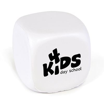 CUBE SHAPE STRESS TOY in White