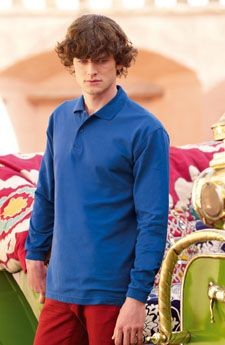 FRUIT OF THE LOOM LONG SLEEVE PREMIUM PIQUE POLO SHIRT