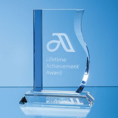 OPTICAL CRYSTAL GLASS BLUELINE WAVE AWARD