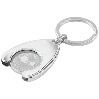 ENGRAVED TROLLEY COIN in Wishbone Holder in Silver