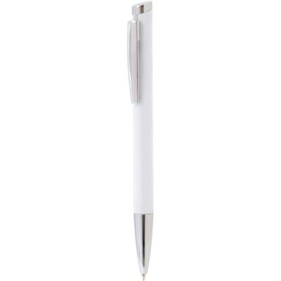 CLIP-CLIC METAL BALL PEN in White